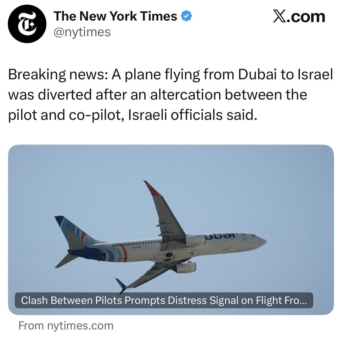 C_3C_3's tweet photo. The “altercation” was the co-pilot stabbing the pilot and trying to crash the plane.

You can’t hate the media enough. https://t.co/mVHLhppQxt