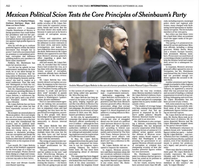 jorcervan's tweet photo. El vástago de AMLO en el New York Times. 

Se le señala como uno de los más corruptos en Morena. https://t.co/CrlmlT03F4