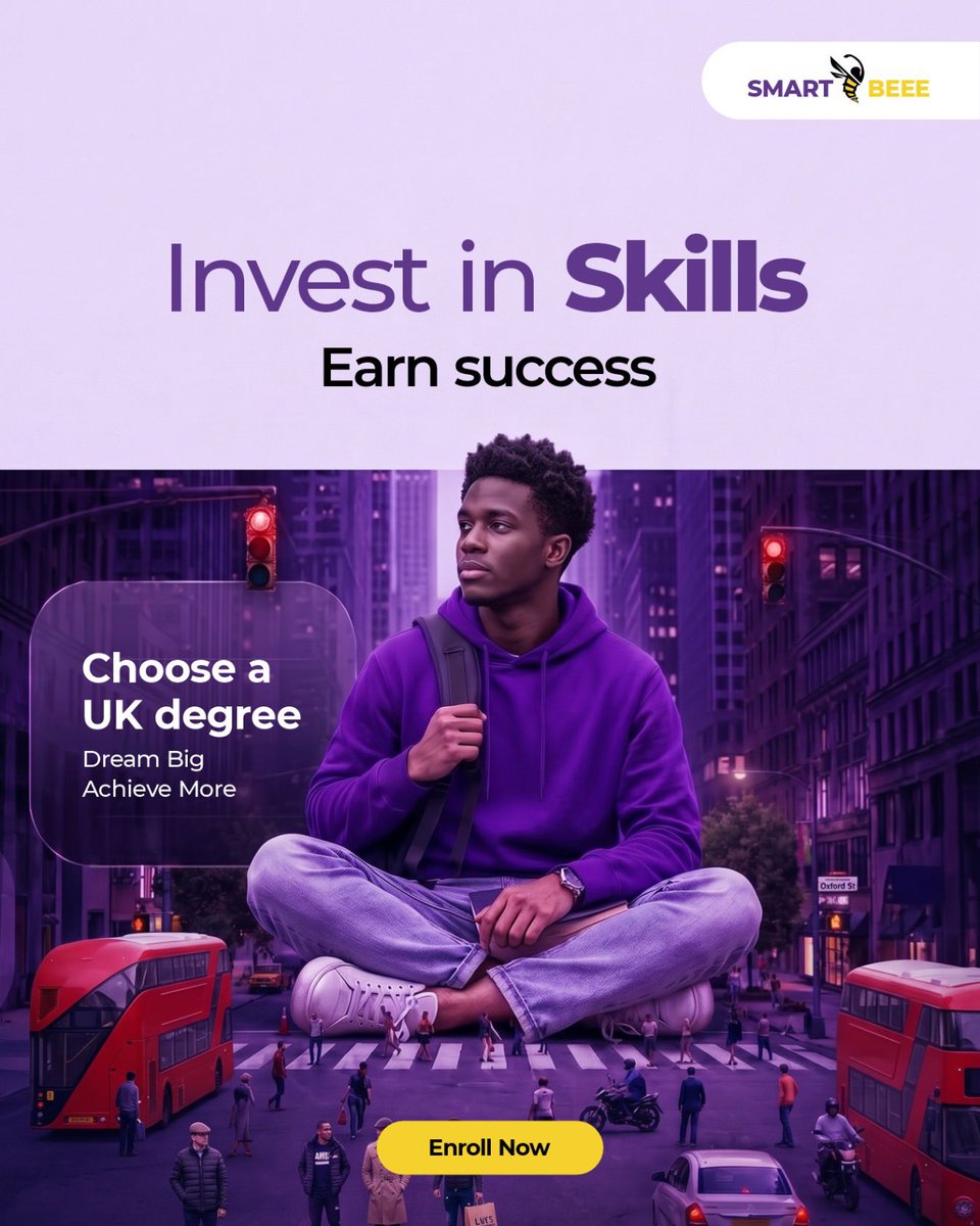 smartbeee_ng's tweet photo. 🎓 Invest in Skills. Earn Success.

Your degree should do more than add a qualification. It should help you build the skills, knowledge, and confidence to move towards your career goals.

🇬🇧 Choose a UK degree. Dream big. Achieve more. https://t.co/s8QEo9FbYz