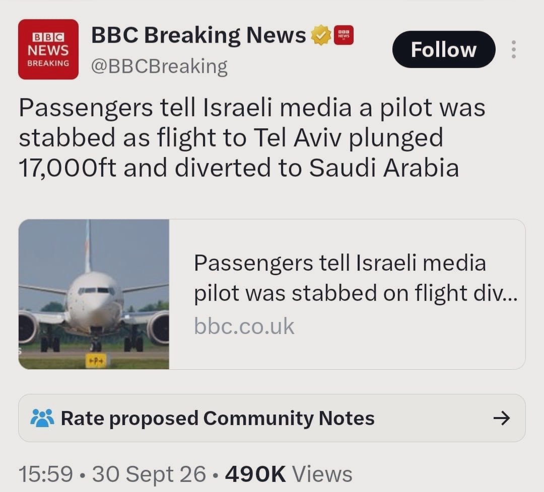 KreatelyMedia's tweet photo. Israel. Media. One event.

The stabbing becomes an “altercation.”

The cockpit struggle becomes a “brawl.”

The diverted flight becomes a “fight.”

The emergency response becomes the headline.

If the vocabulary changes depending on who is involved, readers have every right to ask:

Why?