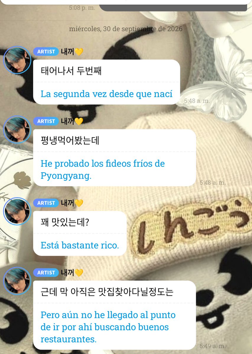 arissaurus__'s tweet photo. En el live de su cumpleaños Jisung dijo que lo primero que iba a hacer cuando llegara a Corea sería comer Pyongyang, hoy Lino contó que comió eso, minsung tuvo su cita finalmente 🩷💚 https://t.co/QaFA0FINtI