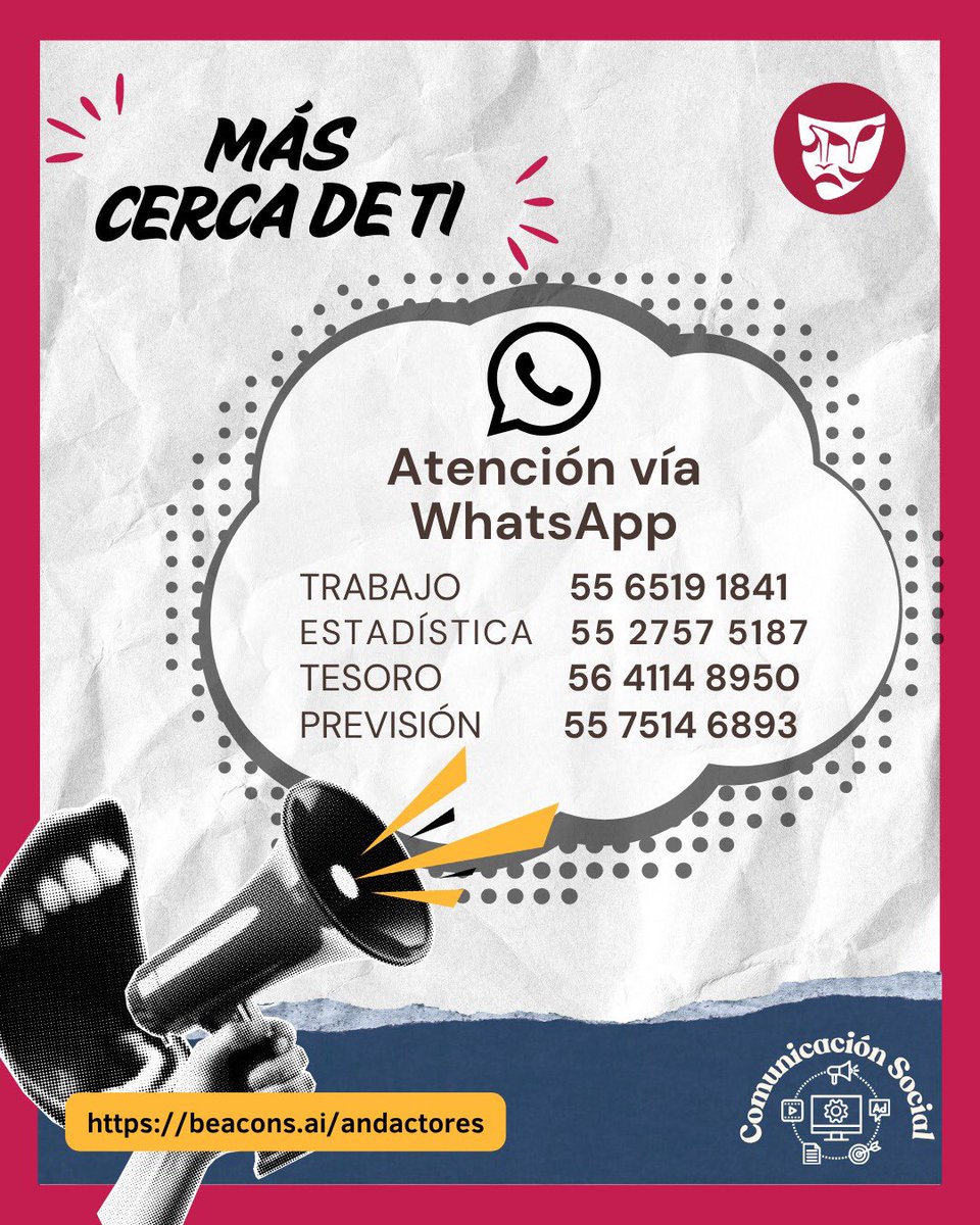 andactores's tweet photo. ¡Ponte en contacto con nosotros por a WhatsApp!
La ANDA más cerca de ti,
#SomosANDA #ComunidadANDA https://t.co/5q69aa7aej
