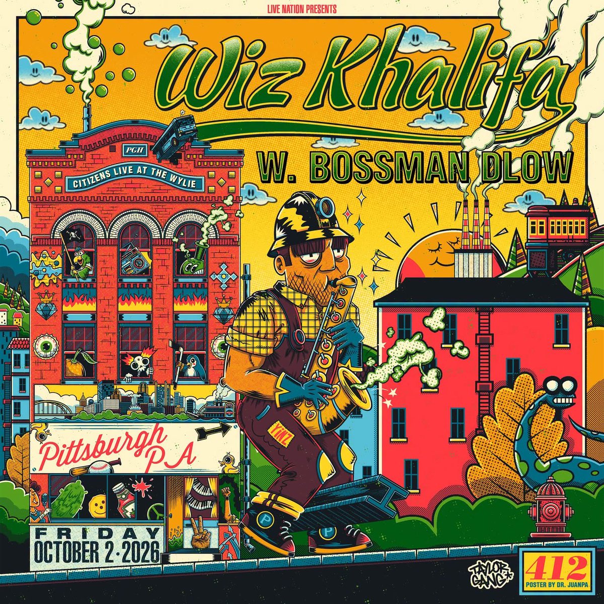 TaylorGang's tweet photo. ONLY 48 HOURS until @WizKhalifa will be in PITTSBURGH at @citizenswylie 💨💨

Grab tickets here - https://t.co/Pm48RVGJrH https://t.co/Zq4oBWPByt