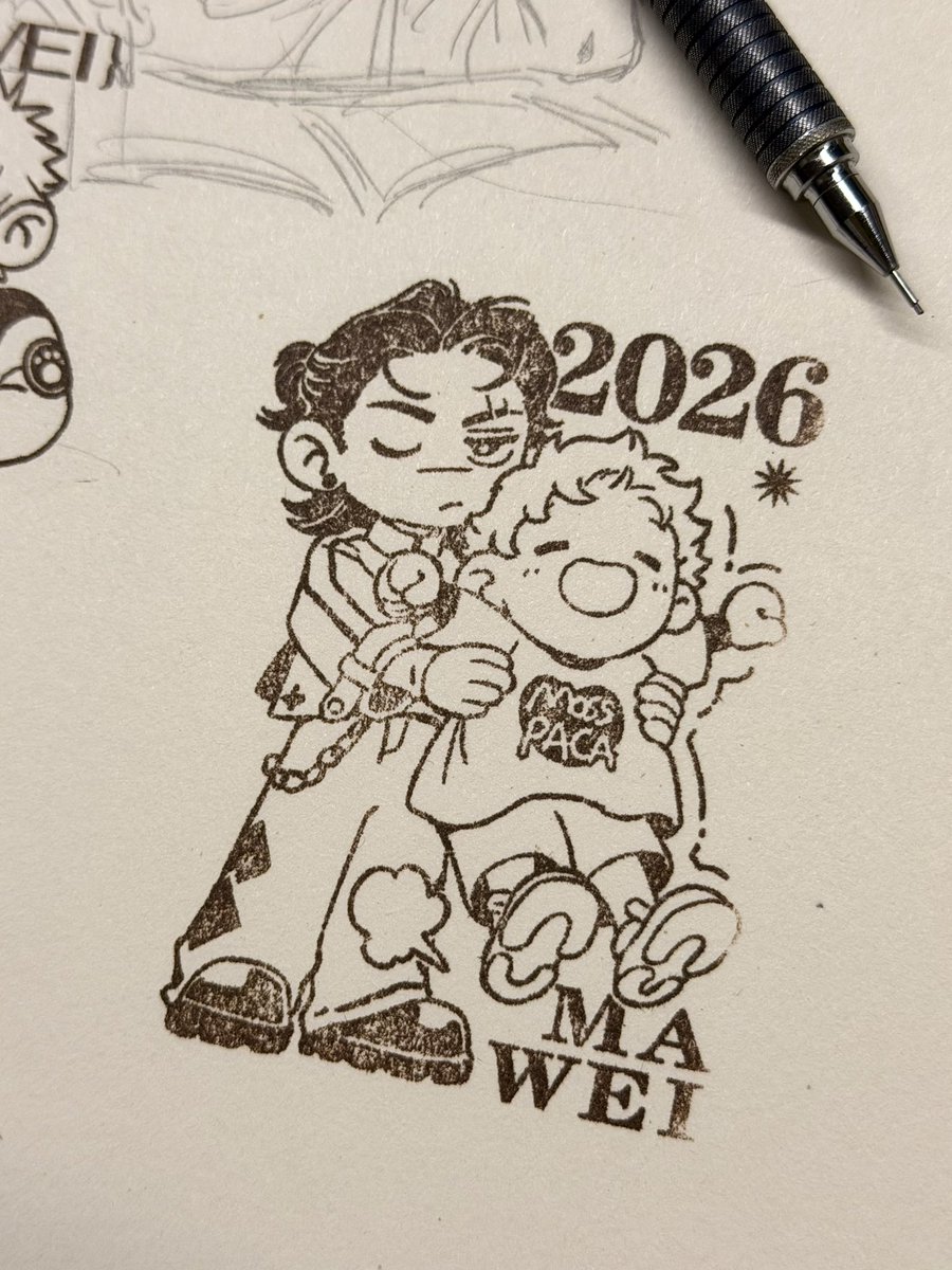 maweiart's tweet photo. 为十月签售会做的新印章～#PapaWolfandthePuppy https://t.co/zyrzlLjQxZ