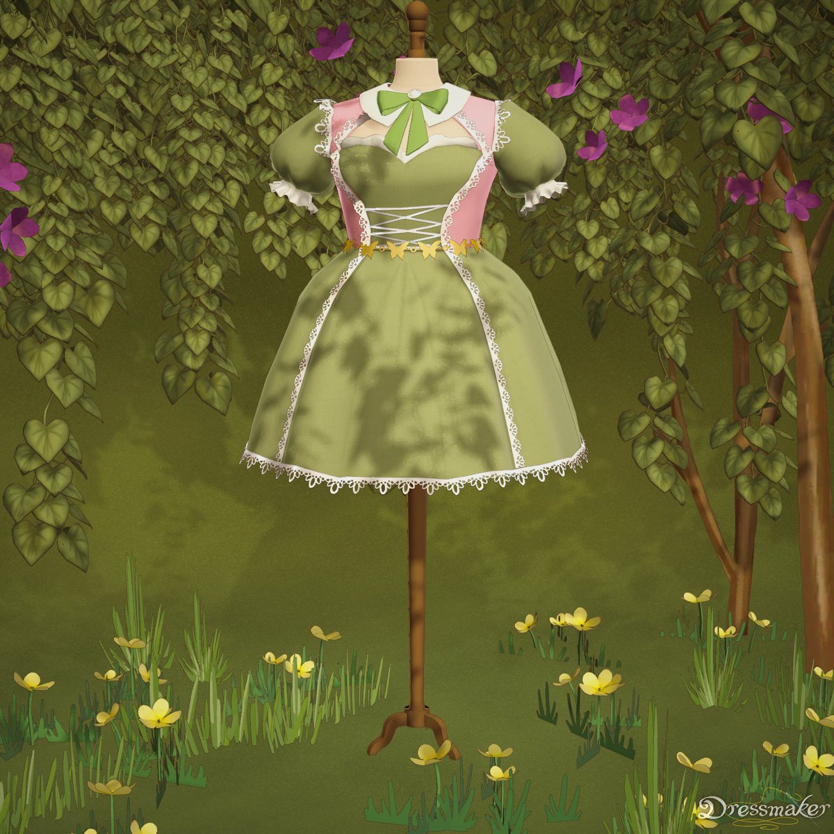 BugStickerz's tweet photo. The Bug Dress 1.0! Dressmaker is SO fun yall 🥹 I def wanna redo it when I have more options unlocked, and I DEF should have added more decorations on it 😭 also if anyone wants me to make one inspired by their OC/sona, drop your refs!! I wanna do some off the racks for moneys :3 https://t.co/a0GSzVoJut