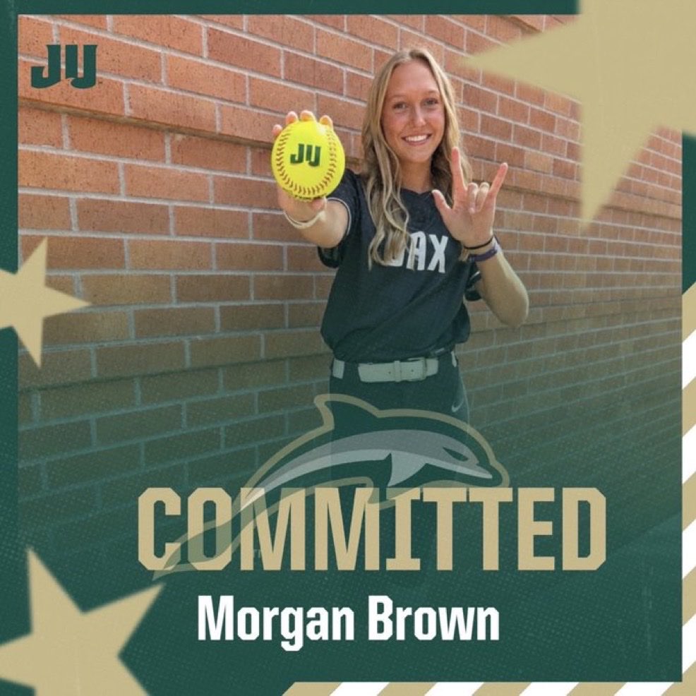 MorganLBrown27's tweet photo. I'm so incredibly excited to announce my commitment to Jacksonville University! I'm staying home! Phins up!!! 🐬🤟🏼 @UnityPryor @JAX_Softball @JAXCoachE @HolliMitchell8 @sydbenz @malcharmon09 @jpryorKeiserSB https://t.co/7EGsQs6IMX