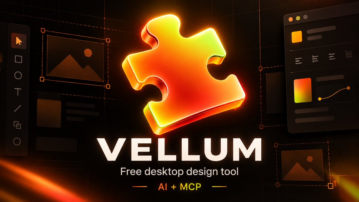 Obi_Ryder's tweet photo. Vellum is a FREE local-first design tool — think Figma, but your designs are real HTML/CSS and stay on your machine.

No subscription. No cloud account.

And with MCP, AI agents like Codex &amp; Claude can design directly inside it.

https://t.co/NNIdJHwXs7

#designtool #software https://t.co/9PcVWn6ir3