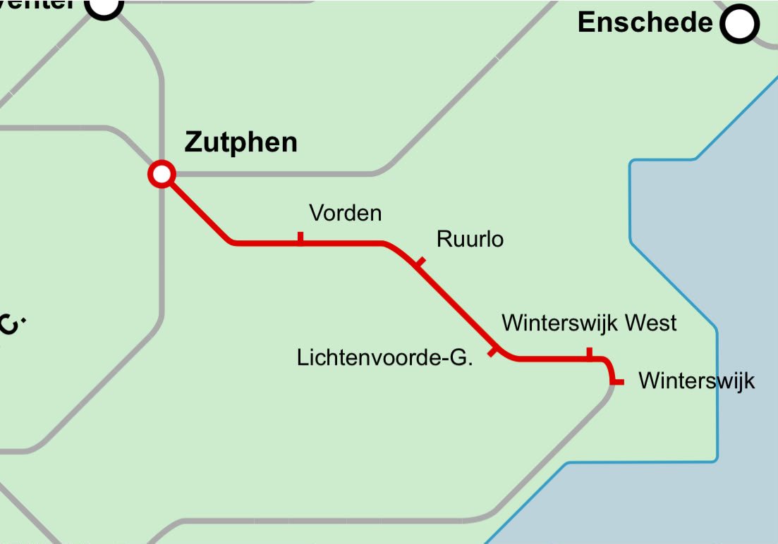 Treinverkeer tussen Zutphen en Winterswijk stilgelegd na aanrijding