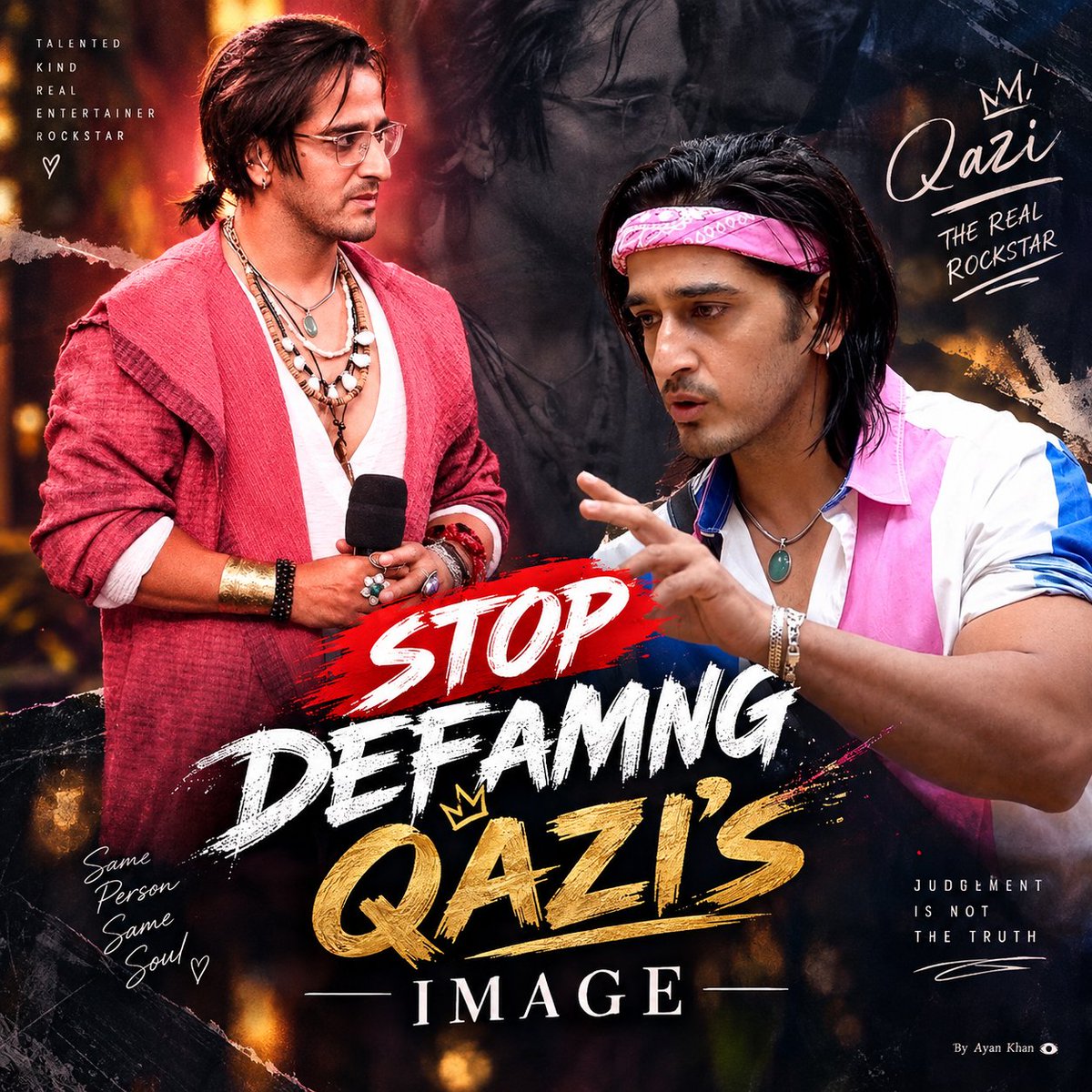 Mr_AYAN__KHAN_7's tweet photo. ✤✤ TAGLINE REVEALED ✤✤

STOP DEFAMING QAZI’S IMAGE

❖ Copy-paste the tagline exactly to avoid errors.
❖ Do not use emojis or numbers.
❖ Do not copy-paste tweets, as it may spam the trend.
❖ Focus on Retweets and help amplify the trend. https://t.co/I6aIb6aEh1