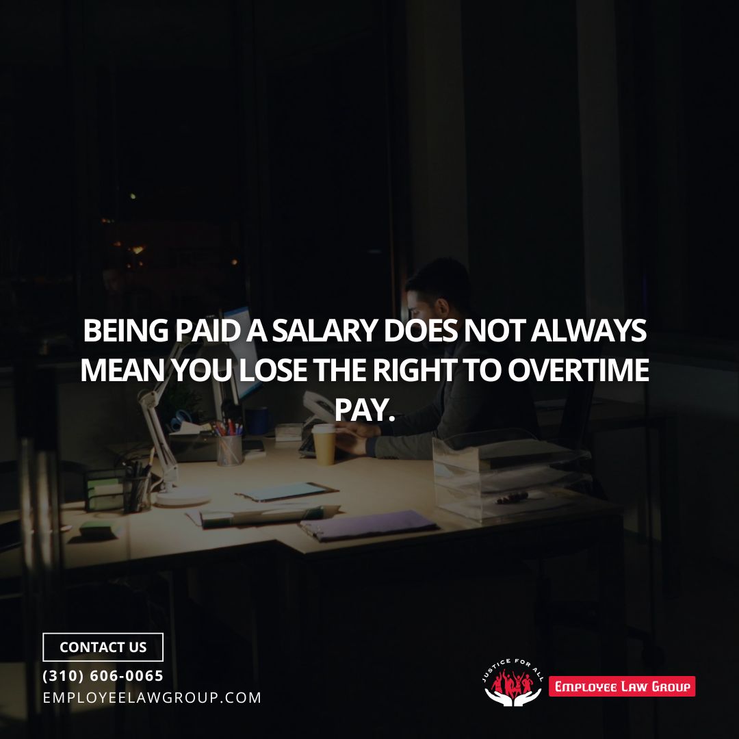 EmployeeLaw88's tweet photo. Receiving a salary doesn't mean you're exempt from overtime! Job titles alone don't determine eligibility under California law. If you're salaried and working long hours without overtime, we can help. 💼💰 https://t.co/Y4MGkFWtwK #CaliforniaLaw #Overtime #EmployeeRights https://t.co/Vm3yang74q