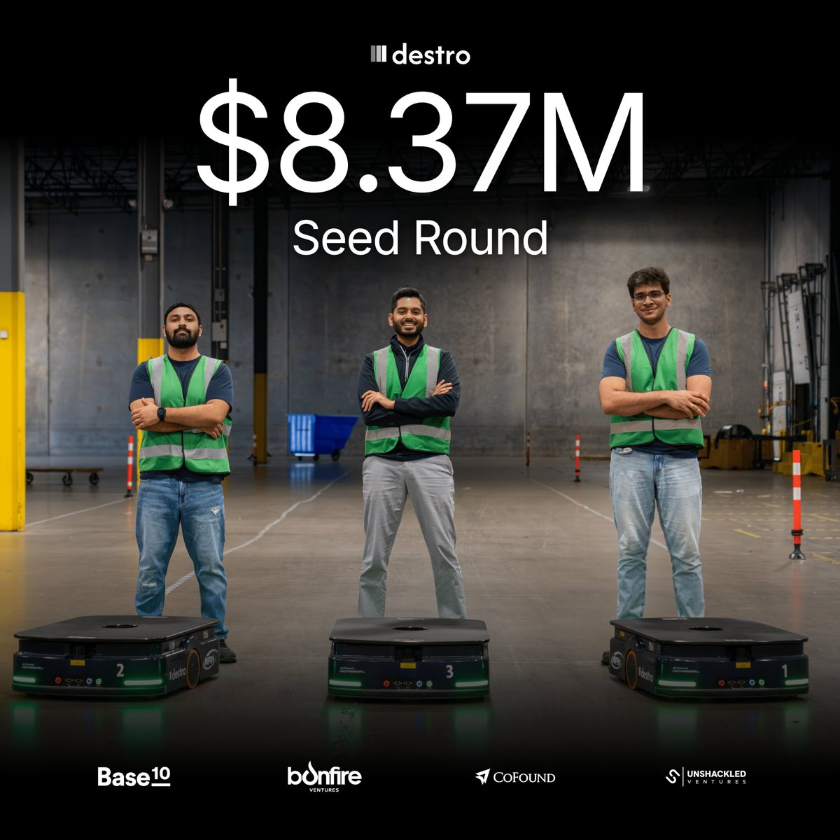 alexiszamira's tweet photo. Congratulations to the Destro team on their oversubscribed $8.37M Seed round, led by @bonfire_vc  and @Base10Partners, with participation from CoFound. 

Proud to have backed this team at the pre-seed! https://t.co/JsNiJqkBPS