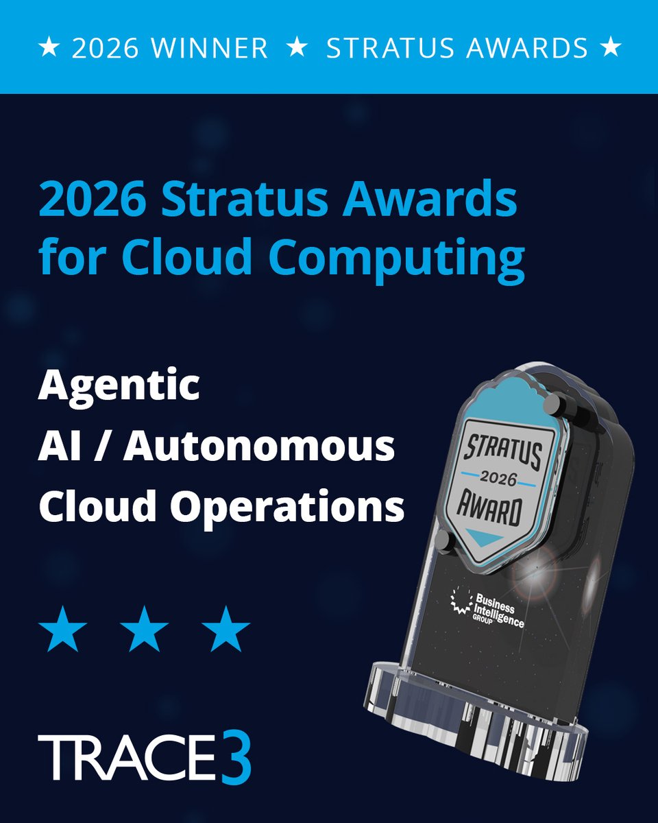trace3's tweet photo. We're thrilled to be among the winners of this year's Stratus Awards for Cloud Computing - taking home the hardware in the Agentic AI/Autonomous Cloud Operations category! https://t.co/z8iVapfryQ
