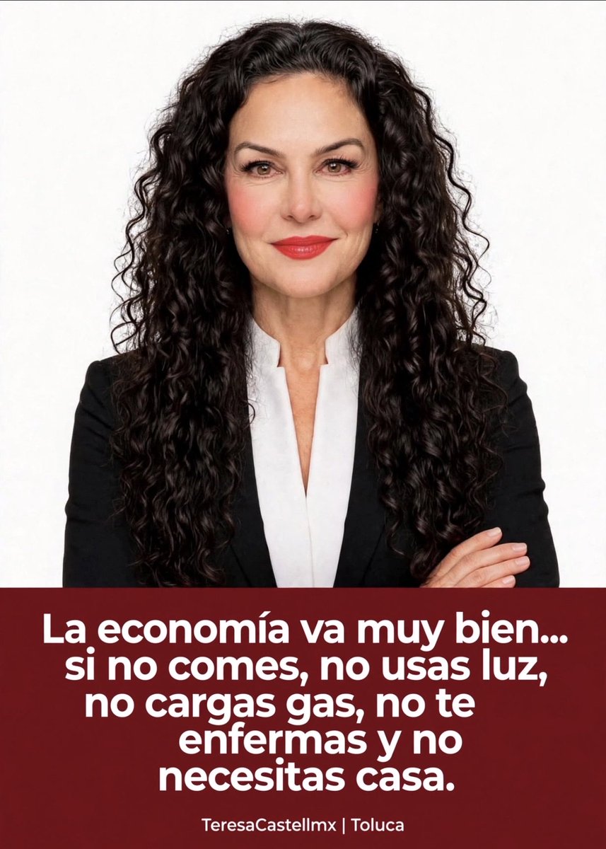 TeresaCastellMx's tweet photo. Dice la presidenta con A de mentirosa que la economía en México va muy bien..
Claro, siempre y cuando no te guste comer, no cargues gasolina, no uses energía eléctrica, no te enfermes, no necesites una casa donde vivir, ni te compres ropa y calzado… 
En X
#Toluca https://t.co/jDcBHJ8xsf