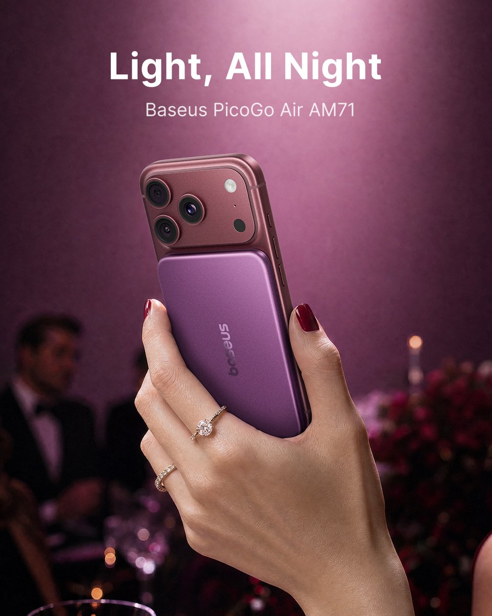 Baseus_Global's tweet photo. "lmk when you're ready π"
Baseus PicoGo Air AM71.
Snaps on clean. Tops you up. Keeps you out.
Baseus Dark Cherry Collection for iPhone 18 Series
π https://t.co/sRrGighVnc
#Baseus #BaseusPicoGo #BaseusDarkCherryCollection #iphone18promax #burgundy #newtrick #baseuspowerbank
