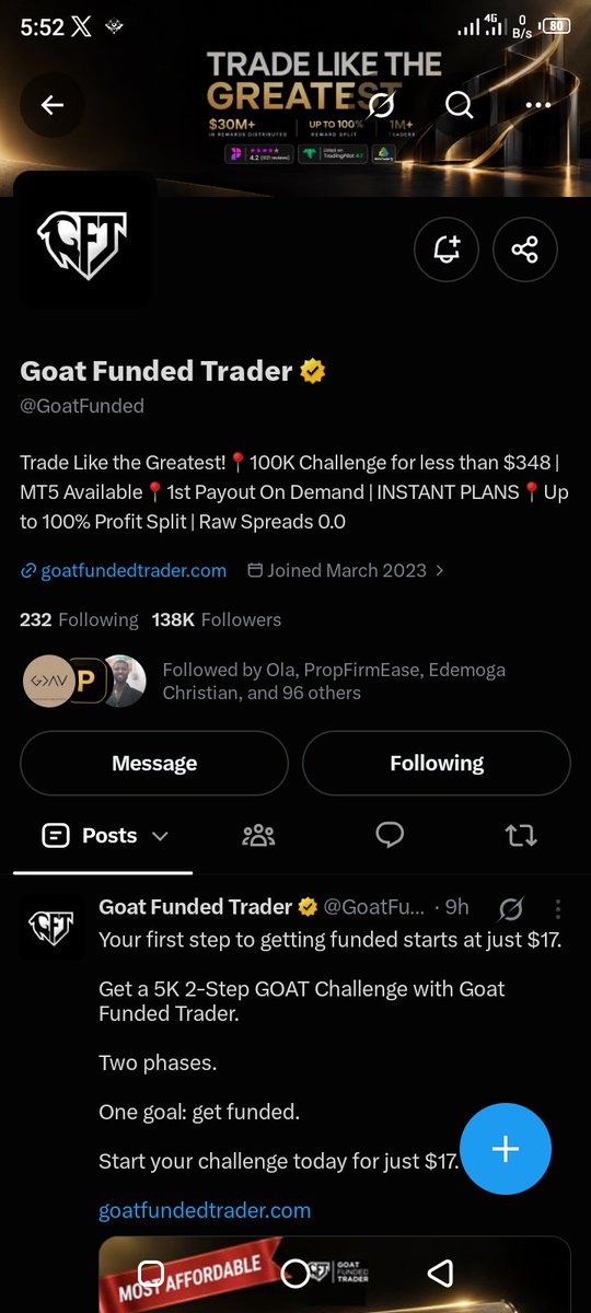 LetScalp's tweet photo. @Kelvintalent_ @GoatFunded @EdwardXLreal @Techriztm Done https://t.co/TZMIfcBF7u