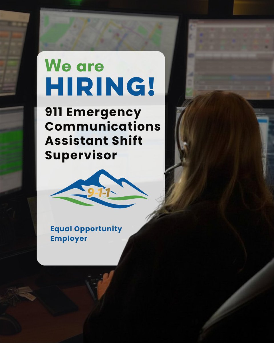 HarrisonburgVA's tweet photo. Consider applying to the Harrisonburg-Rockingham Emergency Communications Center's Assistant Supervisor career opportunity! In this position, you will help bridge leadership and operations, providing guidance, support, and consistency during every shift.
https://t.co/akHB5IhMtq https://t.co/D1uyDhfqkb