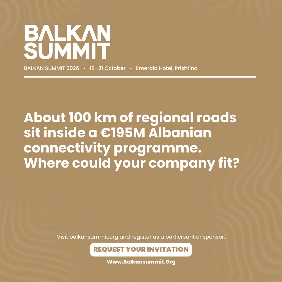 balkan_summit's tweet photo. Albania plans ~100km of road upgrades, including Ersekë–Leskovik and Perlat–Fushë Lurë, plus heritage and tourism investment. At Balkan Summit 2026, companies can review the project brief, procurement path and potential delivery roles.

#BalkanSummit #Albania https://t.co/TXtEByfIaZ
