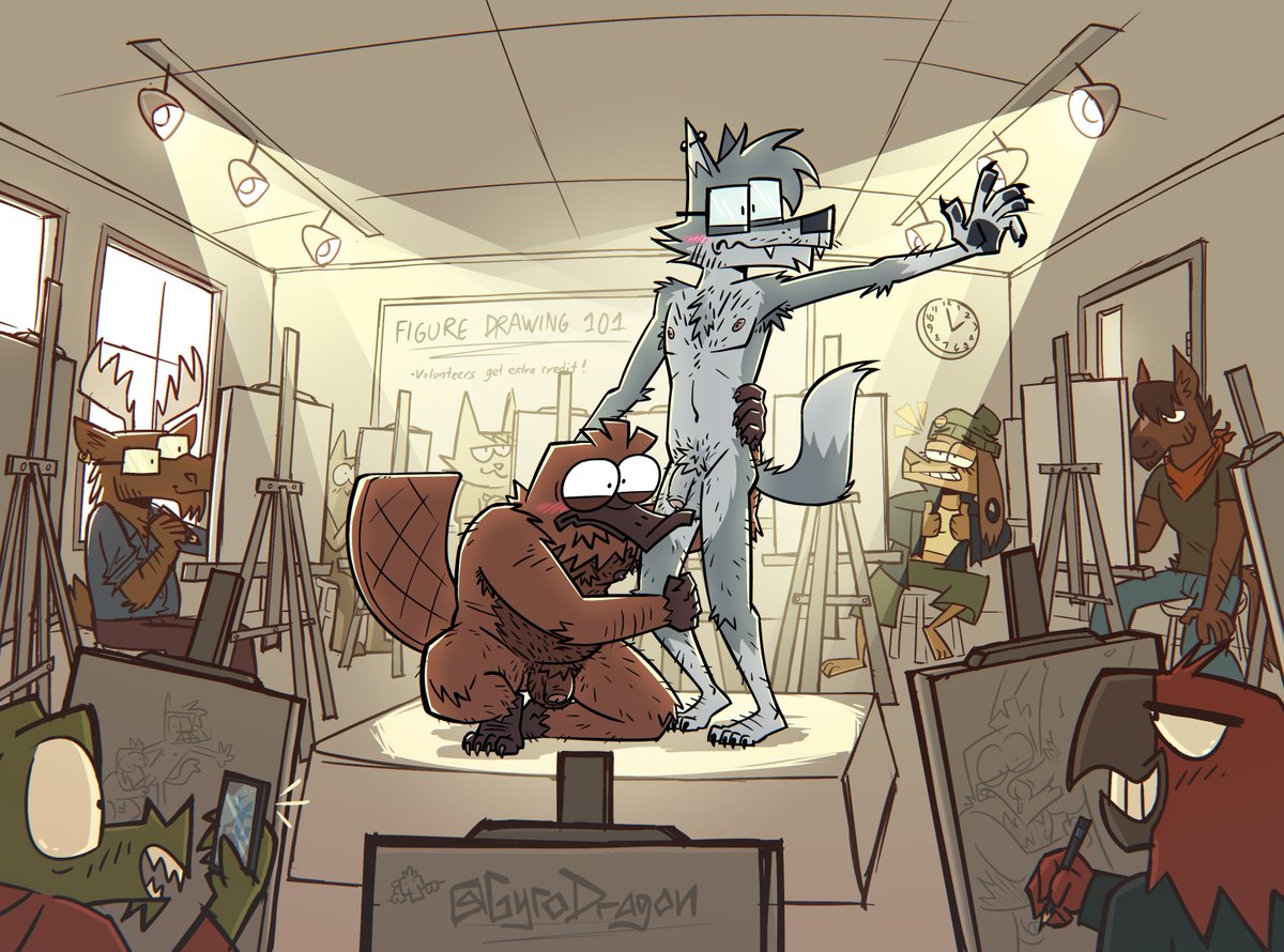 GyroDragon_'s tweet photo. Jeff and Lance were very apprehensive about having to strip naked in front of their whole class, but they REALLY needed the extra credit...

I wanted to get at least ONE thing out for #septENMber before it was over! ;3 https://t.co/7WYGaOnf8V