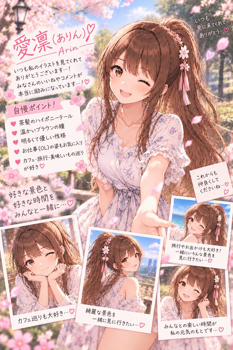 RinArin_Art's tweet photo. 愛凛（ありん）です🎀

茶髪のハイポニーテールと温かいブラウンの瞳が自慢です♡

カフェや旅行、美味しいもの巡りも大好き！

これからもいろんな姿を見てもらえたら嬉しいです😊🎀 https://t.co/4P8ZR7qrlR