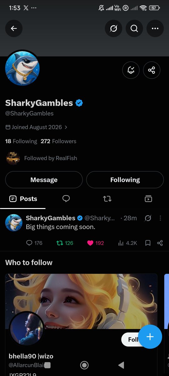 Solana2p0's tweet photo. @RealFish @SharkyGambles Done with 🔔

Present 😊 https://t.co/erzxiKKZFG