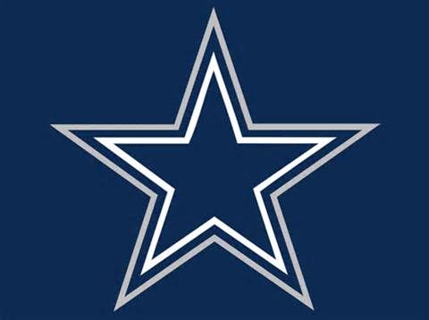 A white star, the iconic logo of the Dallas Cowboys, is displayed against a navy blue background, directly representing "America's Team" as mentioned in the post.