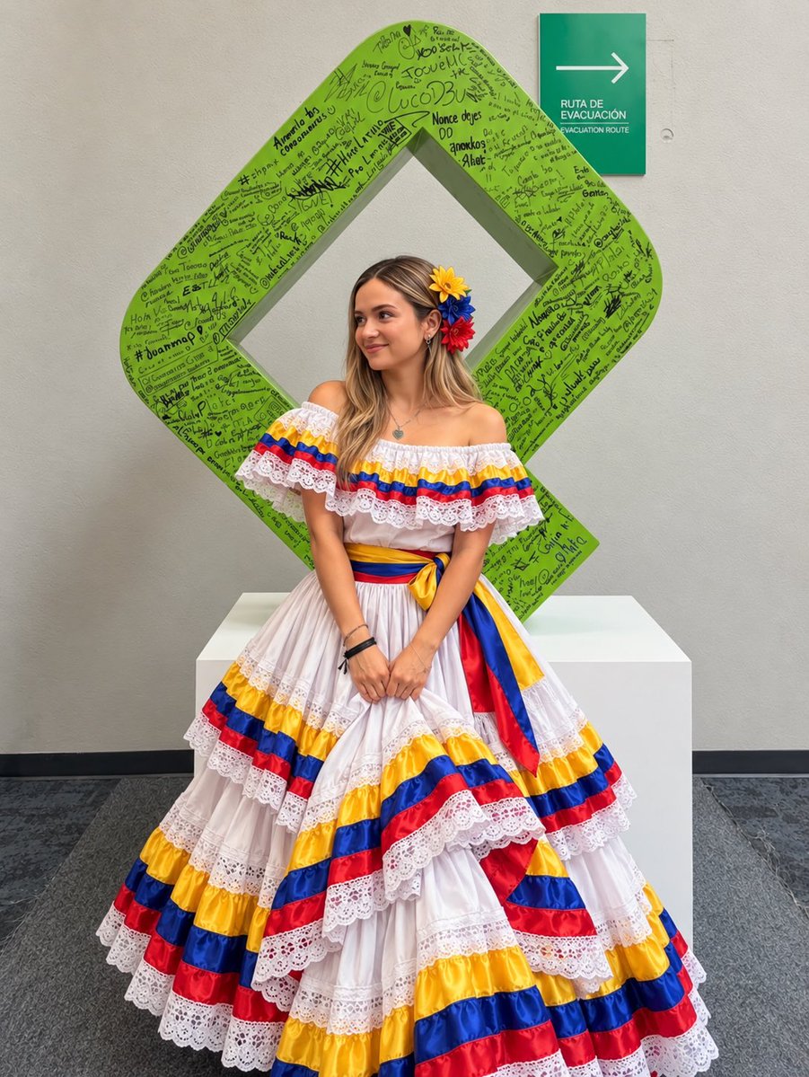 Wenlopezn's tweet photo. Pregunta a ChatGPT: 

Vísteme con el traje tradicional del país que parece que soy:

Y mega acertó 🫰🏼🇨🇴 https://t.co/2kl6nY8uiq