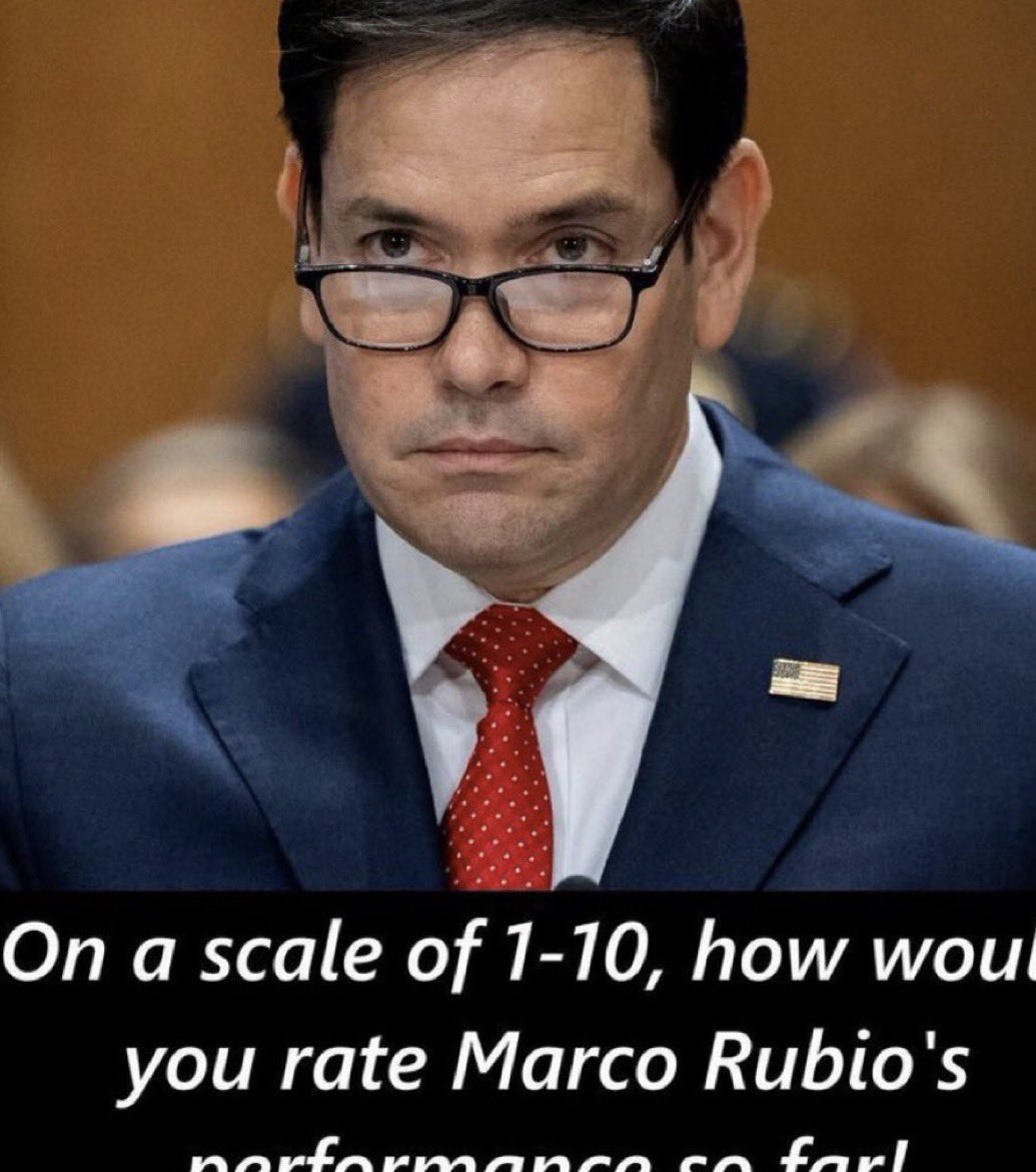 Muskunivrse_new's tweet photo. If you had to rate Marco Rubio's performance so far on a scale of 1 to 10, what score would you give ?
10 = Outstanding
1 = Very Poor
Don't just drop a number https://t.co/UOTylrzp3T