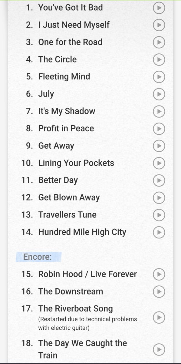 desorden79's tweet photo. @Ryan_Mc1878 @OCSmusic SPOILER ALERT !!! Many songs from Mosheley Soals but not in order as I expected. Profit in peace, July and a selection from Marchin Already before Robin Hood. The Downstream, wow, what an awesome song, not so famous but one of my favourites. https://t.co/ezfv9rpCU8