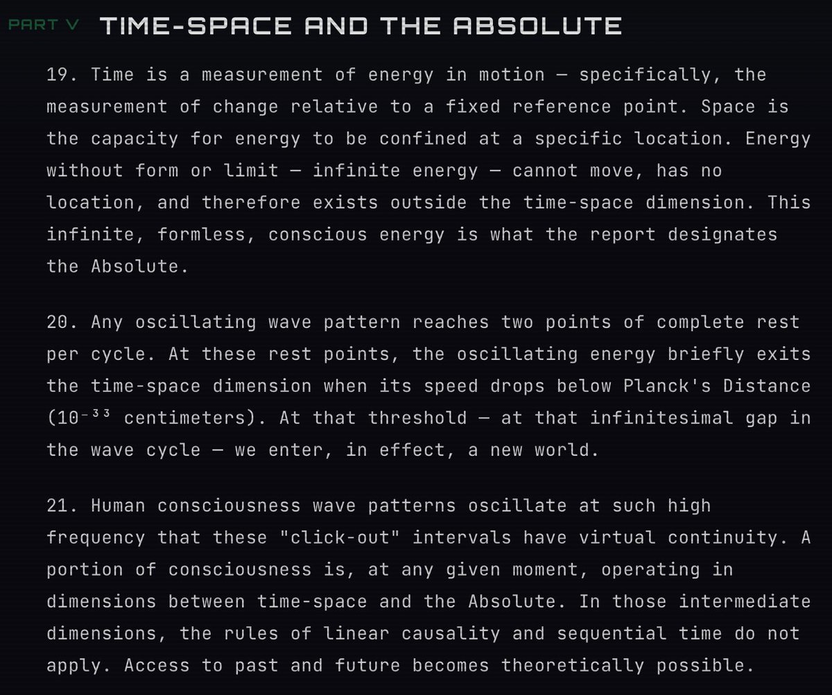 DontDrinkThat1's tweet photo. Idk who needs to see this but look at this shit here: a legit gov document on Simulation theory, consciousness, time-space and holograms. This is scary shit! Follow my YouTube for more content like this!
#thematrix #thegreatawakening #simulationtheory https://t.co/2LdXeIBg5u