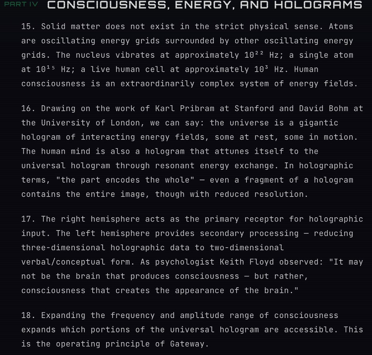 DontDrinkThat1's tweet photo. Idk who needs to see this but look at this shit here: a legit gov document on Simulation theory, consciousness, time-space and holograms. This is scary shit! Follow my YouTube for more content like this!
#thematrix #thegreatawakening #simulationtheory https://t.co/2LdXeIBg5u
