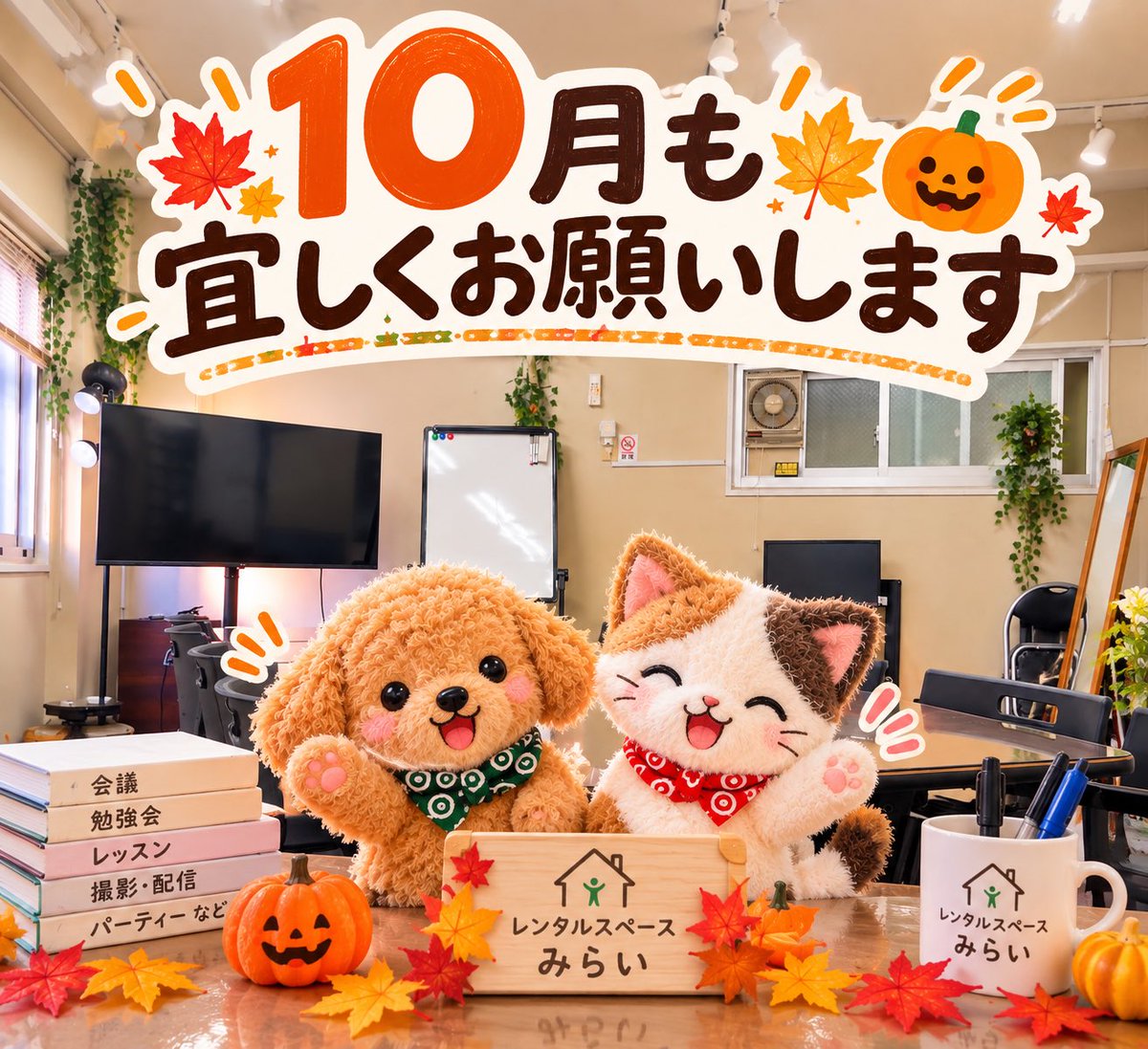 rentalspacemi's tweet photo. 10月も宜しくお願い致します🙇‍♂️
🉐プロフィールリンクからの予約で10%割引
#レンタルスペース #大阪 #天王寺 #大阪上本町 #鶴橋 #会議室 #勉強会 #長時間利用割引あり　#遊び場 #セミナー #講座 #家庭教師 #推し活 #快適 #涼しい部屋 #清掃 #清潔 #快適 #綺麗 #10月 https://t.co/xRwvnjkjO5