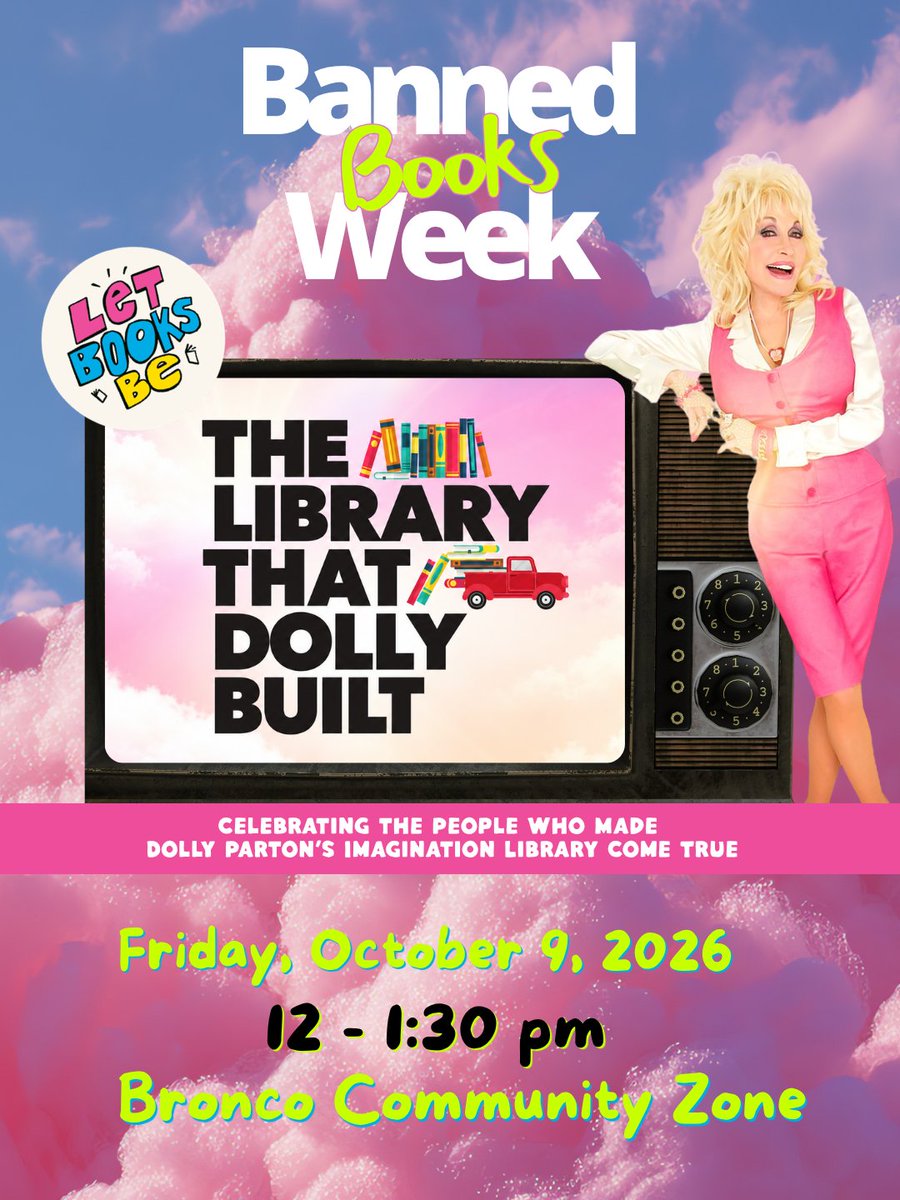cpplibrary's tweet photo. π Celebrate Banned Books Week at the Library!
π Keychains: Oct. 5 | 3β4:30 PM
π Zine & Bullet Journaling: Oct. 6 | 12β2 PM
π The Library That Dolly Built: Oct. 9 | 12β1:30 PM
π 2nd Floor, Bronco Community Zone
#BannedBooksWeek #CPPLibrary https://t.co/tkof2HBaDi