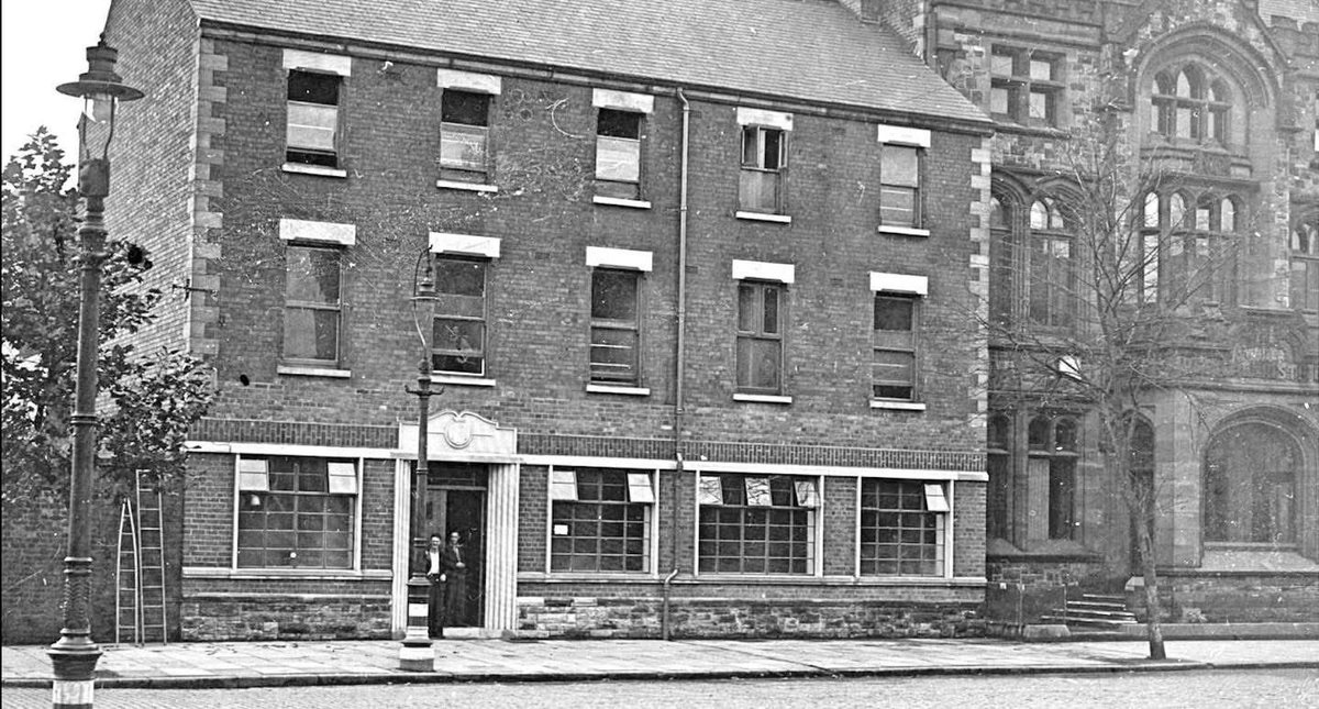 ireland_society's tweet photo. (The Maritime Club). Sailors' Society, Merchant Seamen's Club, College Square North,  Belfast.  1945.  (Belfast Telegraph).       
What are your memories of here in the 60s/ 70s, Van the man with Them and other great bands played here.      
 https://t.co/zGroworHoI https://t.co/Y1iPFeCEta