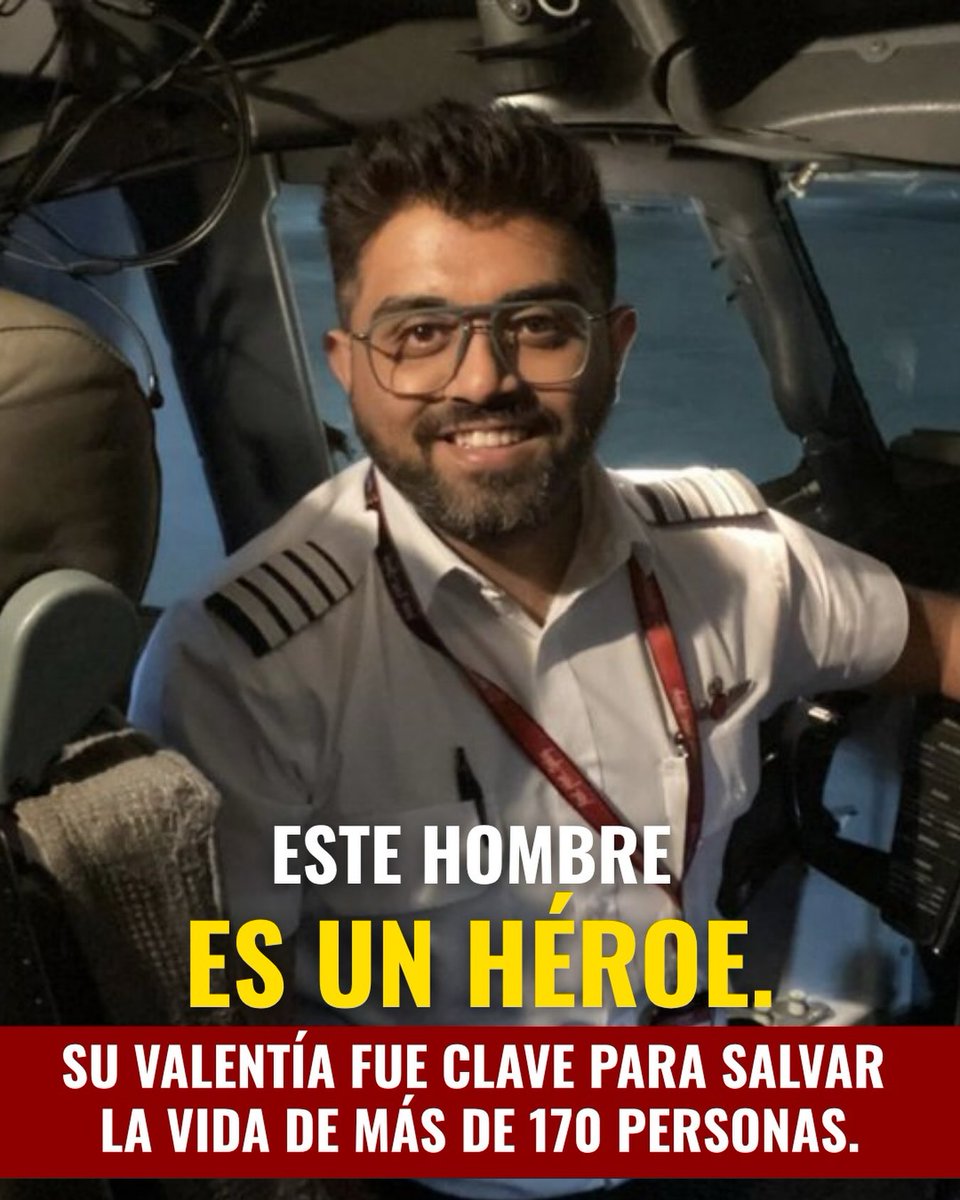 Yisraelhuogpm2's tweet photo. El capitán Smit Machchhar, el capitán indio del vuelo 1073 de flydubai, fue apuñalado por el otro piloto en el vuelo.

A pesar de estar gravemente herido, logró desbloquear la puerta de la cabina, permitiendo que los pasajeros israelíes y la tripulación emiratí intervinieran y salvaran a todos los pasajeros. 

Juntos, su extraordinaria valentía salvó 174 vidas. 

Indio. Israelí. Emiratí. 
Diferentes nacionalidades. 

Un extraordinario acto de valentía. 🇮🇳🇮🇱🇦🇪
