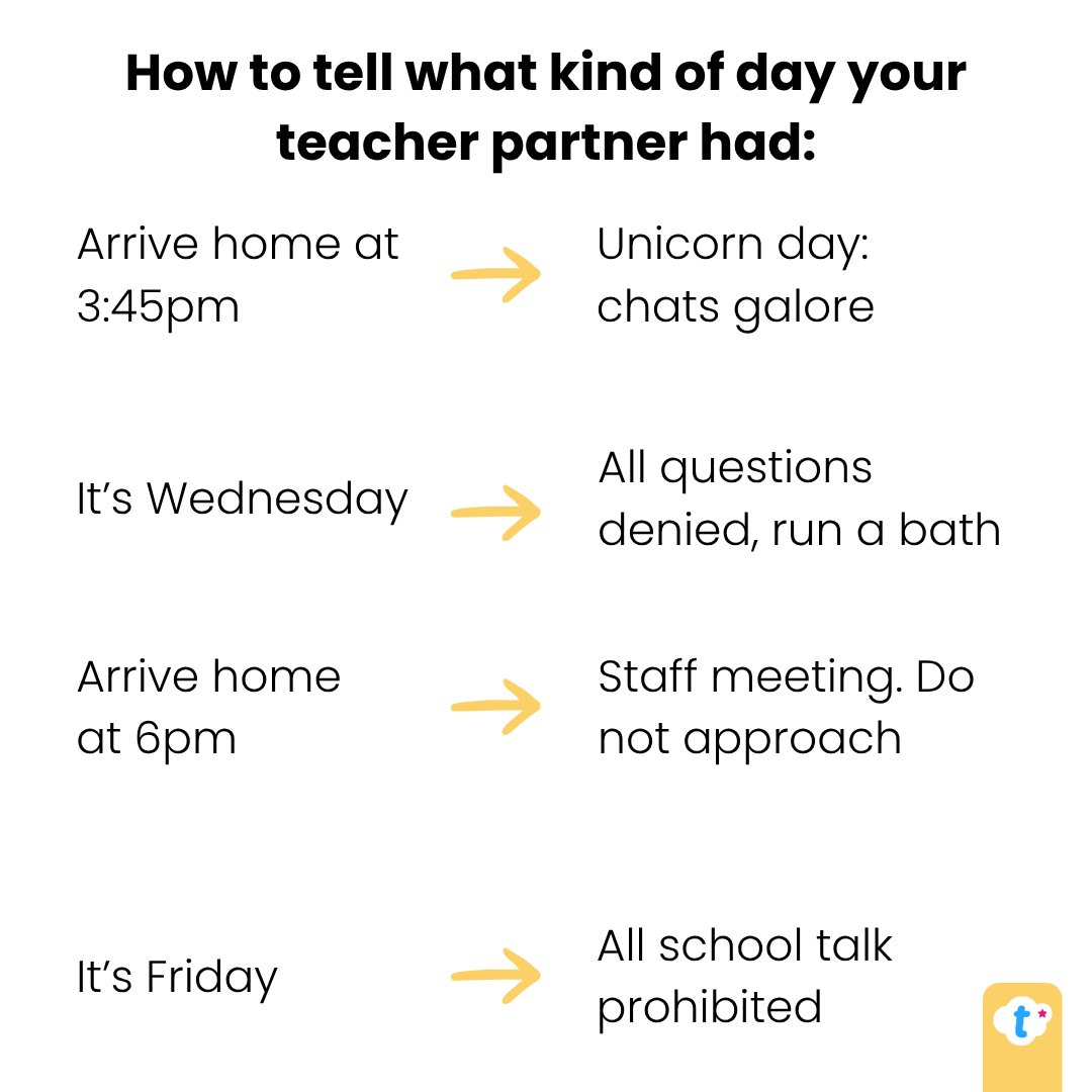 twinkl_edu's tweet photo. This is a very serious list for all of the partners of teachers, these are rules that must be followed for teachers after school. https://t.co/XzOVNiguNV