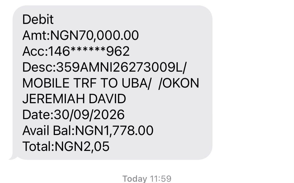 Bakayoko_II's tweet photo. @myaccessbank Please I've been debited and the person have not received it I can't also generate the payment receipt https://t.co/zQnbCJLdFv