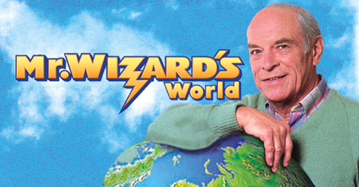 landofthe80s's tweet photo. "Mr. Wizard's World" debuted on Nickelodeon today in 1983. The educational science series ran for six seasons and aired 78 episodes. 

BITE-SIZED FACT | Don Herbert returned as Mr. Wizard, demonstrating science experiments and explaining how everyday things worked. #80s https://t.co/GUYgXpPPDj