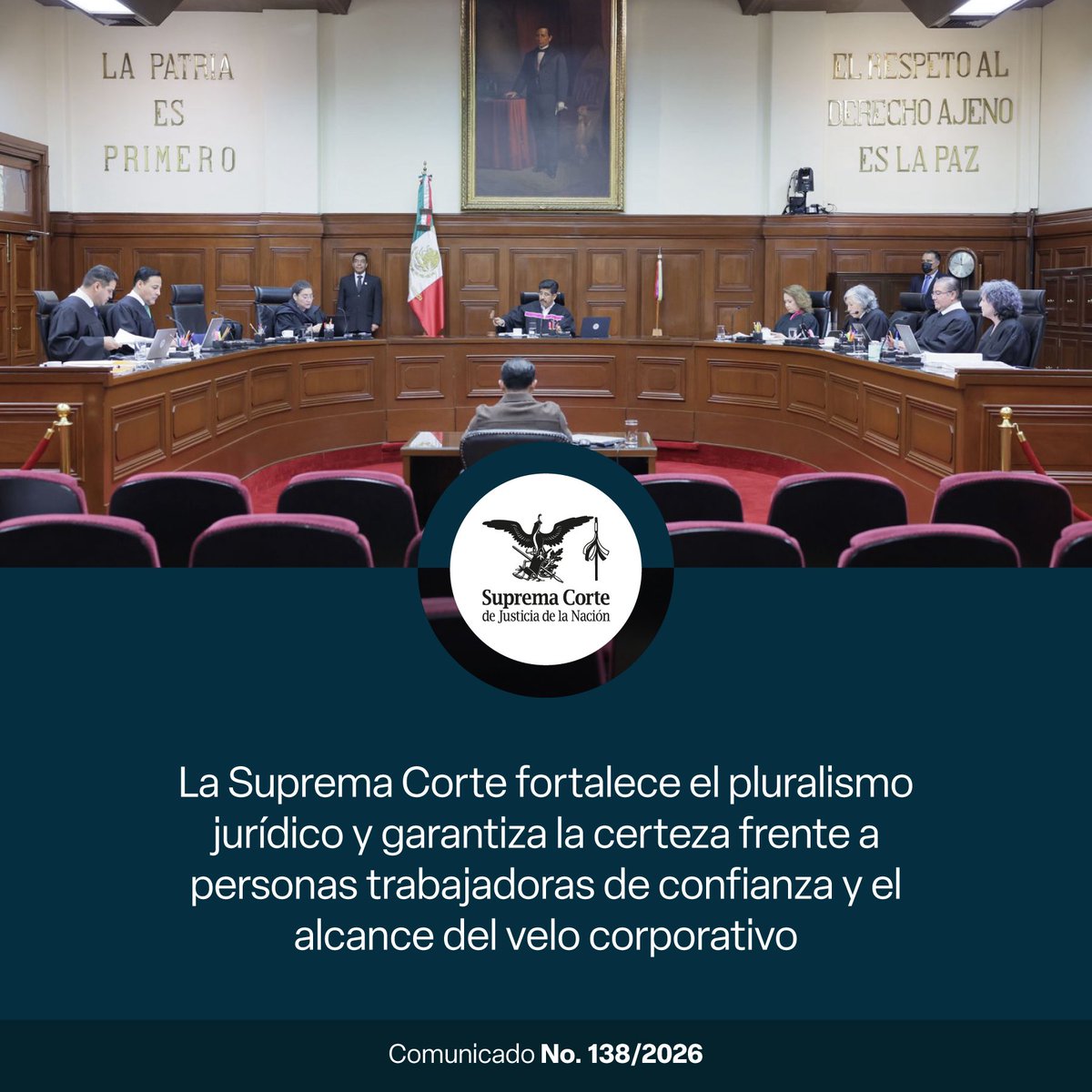 SCJN's tweet photo. Hoy la #SCJN estableció criterios para determinar los casos en los que un asunto penal puede ser conocido por la jurisdicción indígena y definió cuándo se reconoce la calidad de persona trabajadora de confianza. 

Además, resolvió otros asuntos relevantes, ¡Entérate! https://t.co/98CwR7mHdX