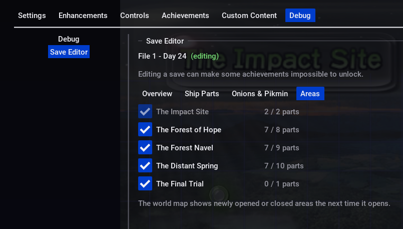 PikminNative's tweet photo. A built-in save editor! I'm pretty certain this is the first Pikmin 1 save editor too! And since Pikmin Native memory cards are compatible with Dolphin Emulator, your edits can transfer over to the original GameCube game! https://t.co/6FCArkYQED