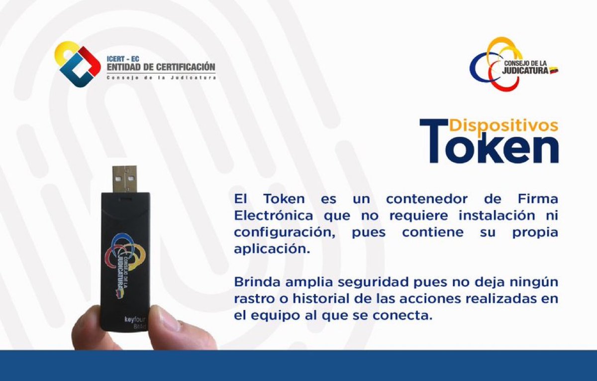 chimborazoCJ's tweet photo. #FirmaElectrónica I Con la firma electrónica en #token, firma documentos📋de manera digital y segura desde cualquier lugar.   Recuerda el @CJudicaturaEc es una entidad certificadora de #FirmaElectrónica 

#JusticiaConIndependenciaCJ⚖️ https://t.co/W2RqPElvd3