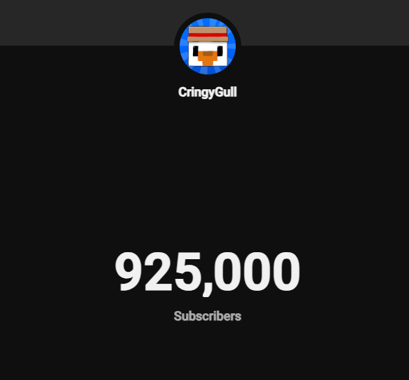 cringygull's tweet photo. frantically checking my sub count these days cause it's just so exciting getting near 1mil 😆 https://t.co/EtAB2GAKRS