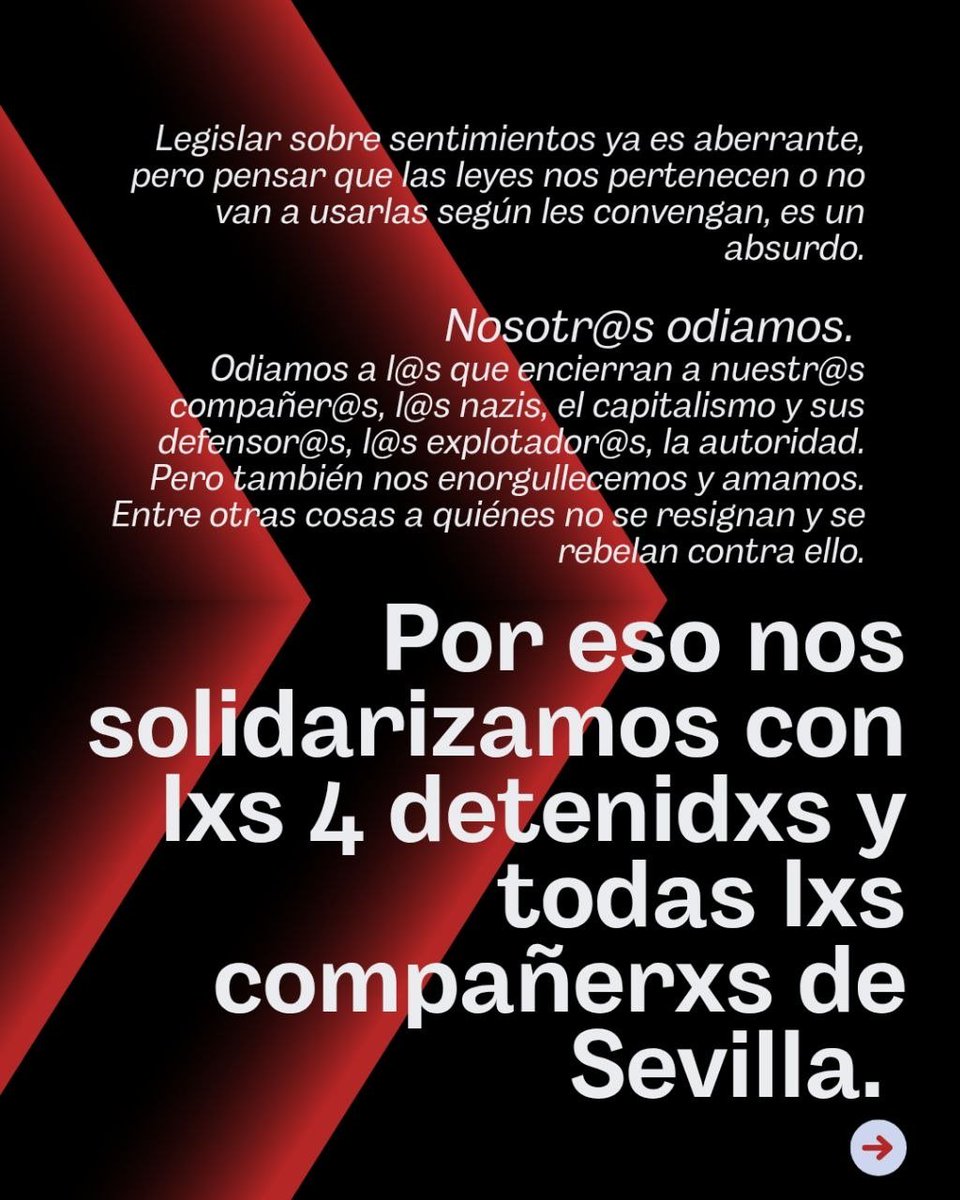AnarquistasCL's tweet photo. En solidaridad con l@s detenid@s en Sevilla por odiar a los nazis https://t.co/P8zwsRFlac