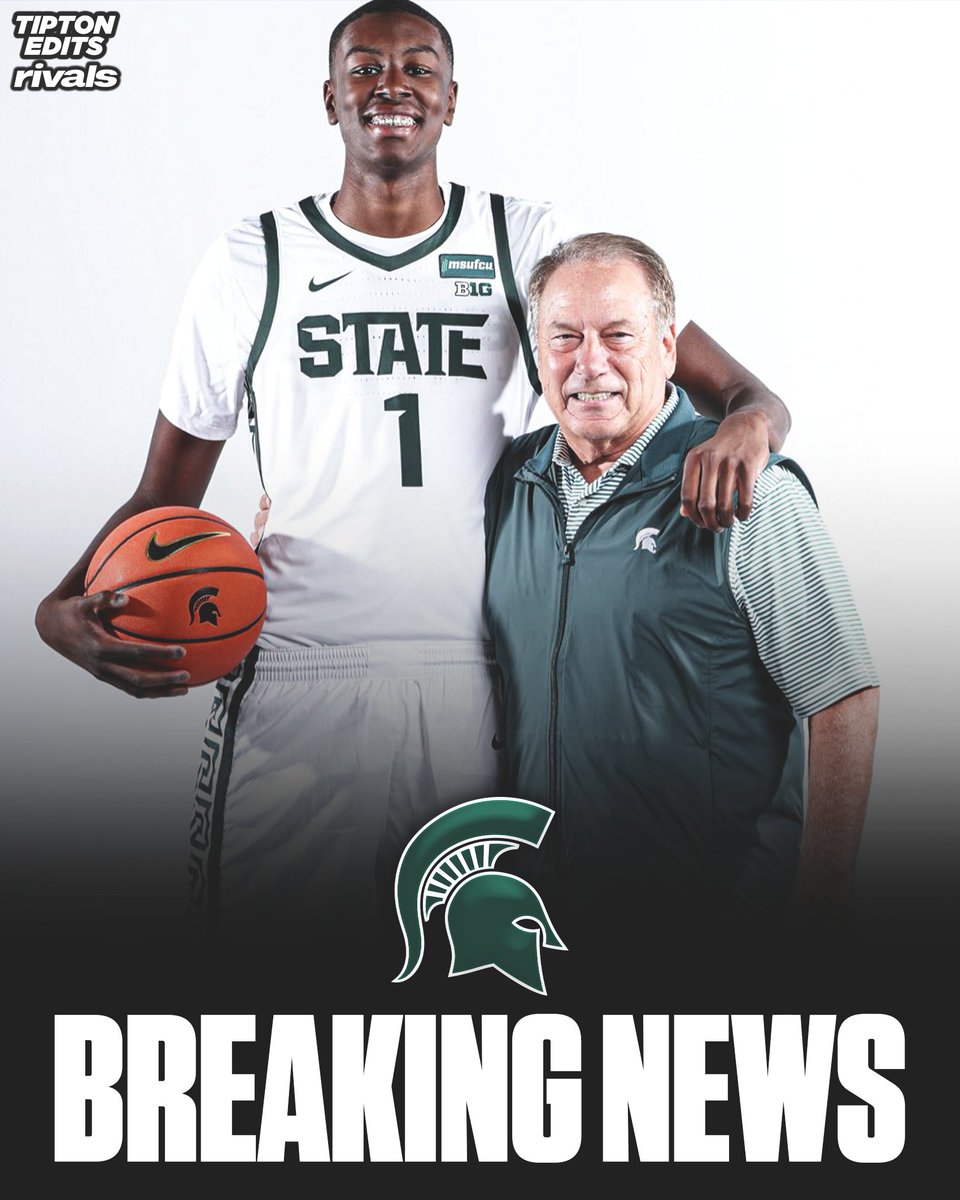 JoeTipton's tweet photo. NEWS: 4⭐️ Jaydn Jenkins has committed to Michigan State, he told @Rivals. 

The 6-foot-10 center is a top-60 overall recruit in the 2027 class. 

https://t.co/7C3y0muvau https://t.co/lkni8hORPh