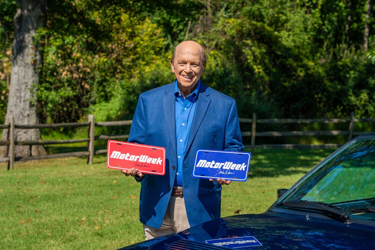 MotorWeek's tweet photo. You asked and we listened! More MotorWeek merch is now available for purchase!

✨ For the first time ever, you can watch a Retro Review marathon wearing your very own classic tee printed with the original MotorWeek logo from 1981! 📺

🚗  Plus a limited supply of signed John Davis license plates are back in stock! 🖊️

🚨  And for those who have always wanted their own MotorWeek vanity plate, unsigned plates are available! 🚦

SHOP HERE: https://t.co/d0Iqgwk0D4