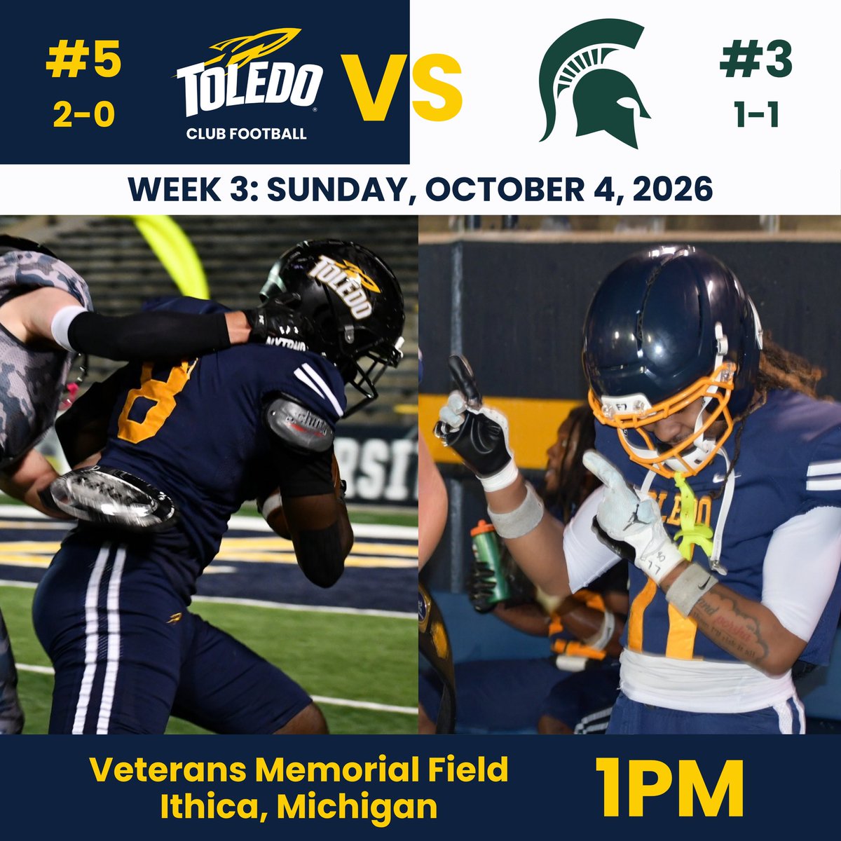 ToledoFBClub's tweet photo. @ Michigan State this Sunday. 🚀 https://t.co/eZbF1Ntg2O