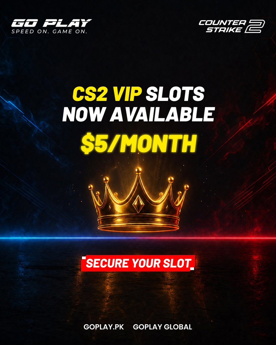 henryrobertstae's tweet photo. 🔥 GoPlay CS2 VIP Membership is live! 🔥

Get kick-vote power, reserved access, gold VIP perks, faster respawns, extra protection, bonus HP, priority AWP/AK-47 access—and more for just $5/month. https://t.co/s5tcDHcxho