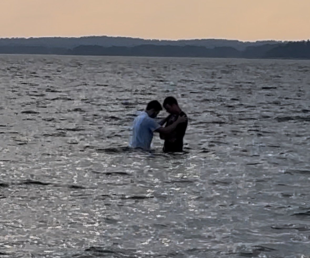 NinjasTwo's tweet photo. @djay44444 Love that! A year ago, I knew my son believed in God but tragedy struck him and his friends a couple weeks later. Here he is a year later baptizing one of those friends. https://t.co/XgozfkYrKJ