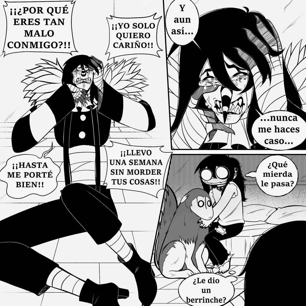 ModsitoKun's tweet photo. Laughing Jack esta celoso de Smile Dog// Cómic Español (1/2)  #jeffthekiller #laughingjack #smiledog #creepypastas https://t.co/UVd4B49ERT