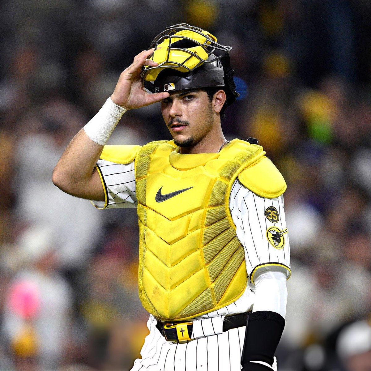 TalkinBaseball_'s tweet photo. Ethan Salas will become the youngest player in MLB history to catch a postseason game at 20 years and 121 days old https://t.co/Zrn1E2E6kW