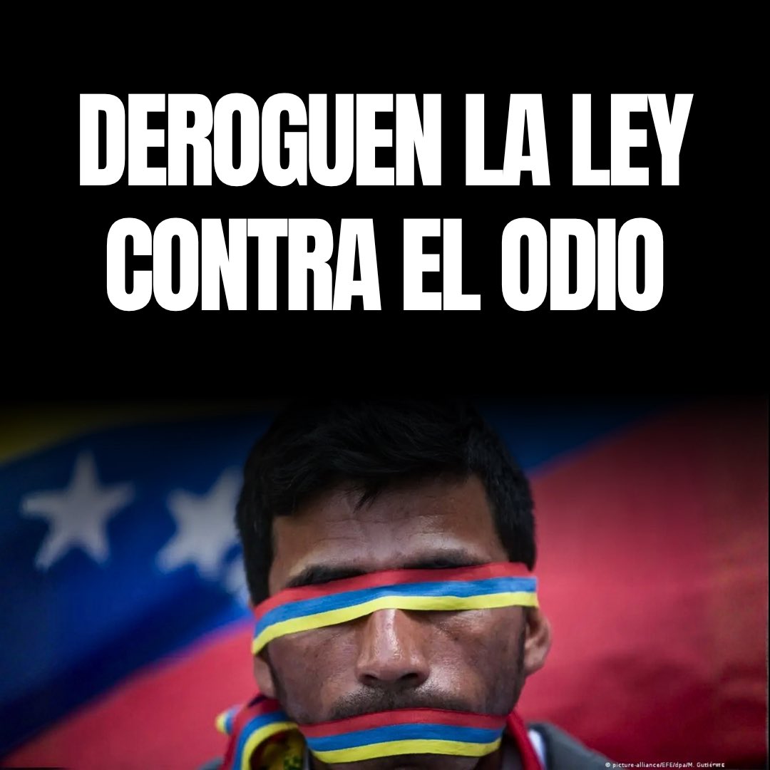 _Provea's tweet photo. Exigimos la derogación de la Ley Contra el Odio, usada bajo la dictadura de Nicolás Maduro como un arma para perseguir a la disidencia y la sociedad.

Una reforma parcial no resuelve sus vicios de origen ni incompatibilidades con estándares internacionales.

ONG venezolanas e internacionales reiteramos que esta ley permite criminalizar bajo la “instigación al odio”, con tipos penales vagos, ambiguos y sanciones desproporcionadas.

Alertamos de su defecto de origen, no la dictó la Asamblea Nacional, órgano competente según la Constitución. Se aprobó sin debate público ni consulta, en un contexto de protestas severamente reprimidas.

Sus efectos van más allá de lo penal. Permite revocar concesiones de radio y televisión, bloquear páginas web, imponer multas, obligar a retirar contenidos de redes sociales, revocar la inscripción de partidos políticos y prohibir organizaciones sociales.

La CIDH, la ACNUDH y la Misión de la ONU sobre Venezuela han constatado su uso contra personas defensoras de derechos humanos, periodistas y medios de comunicación.

El #29Sep se remitió a la @Asamblea_Ven una propuesta de reforma cuyos términos aún se desconocen y que, según lo anunciado, solo busca despenalizar las conductas que tipifica.